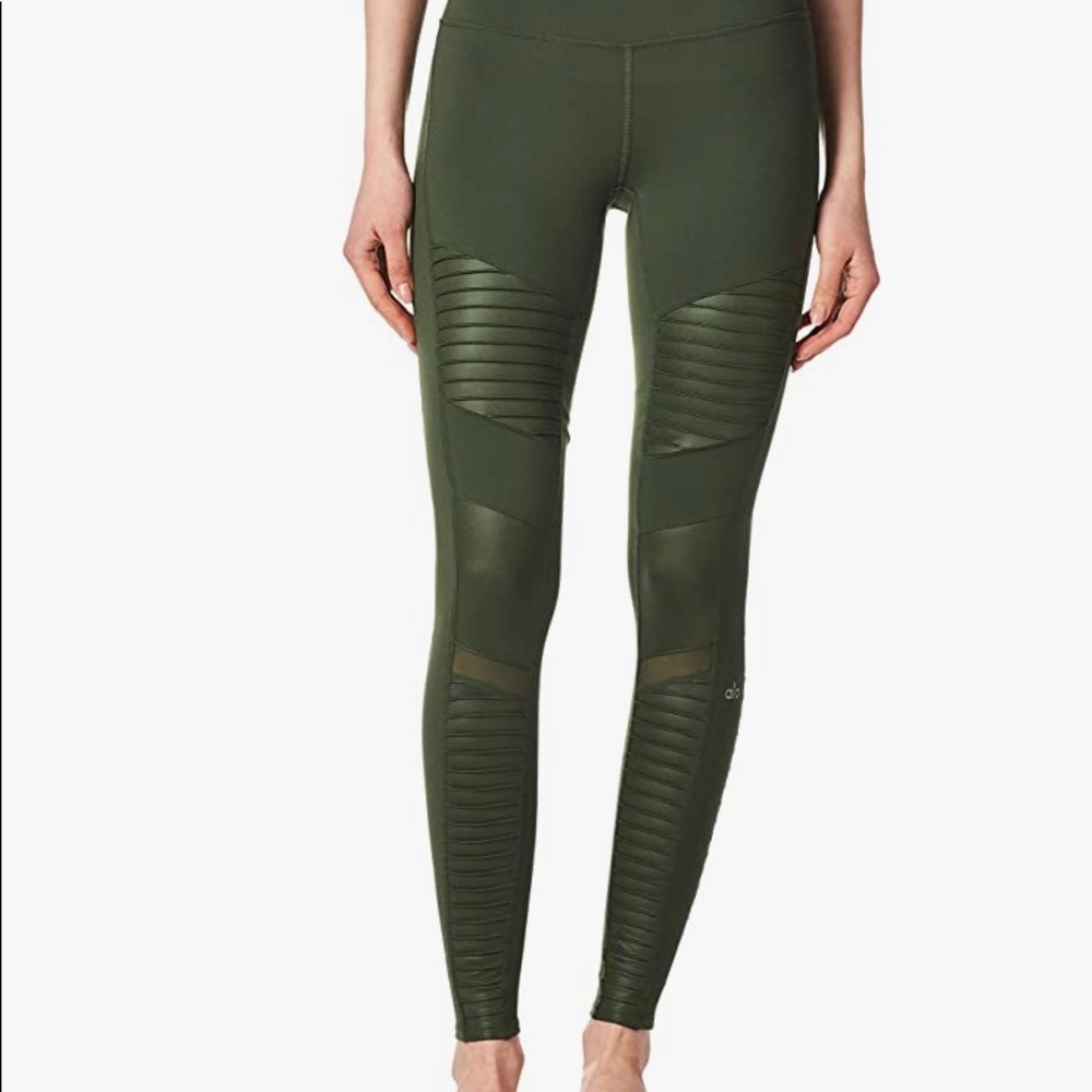 App Yoga Green Moto Leggings High Rise XS